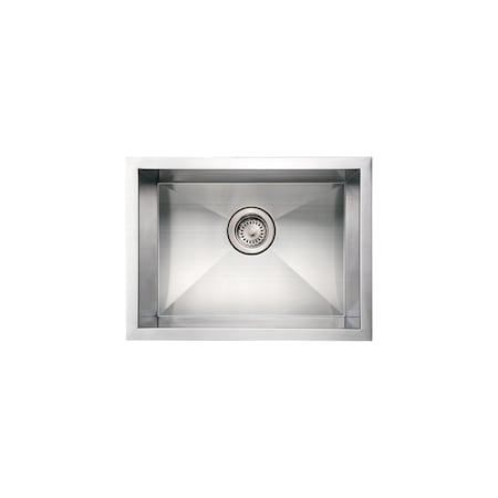 Whitehaus Brushed SS Commercial Sgl Bowl Undermount Sink, Brushed SS WHNCM2015